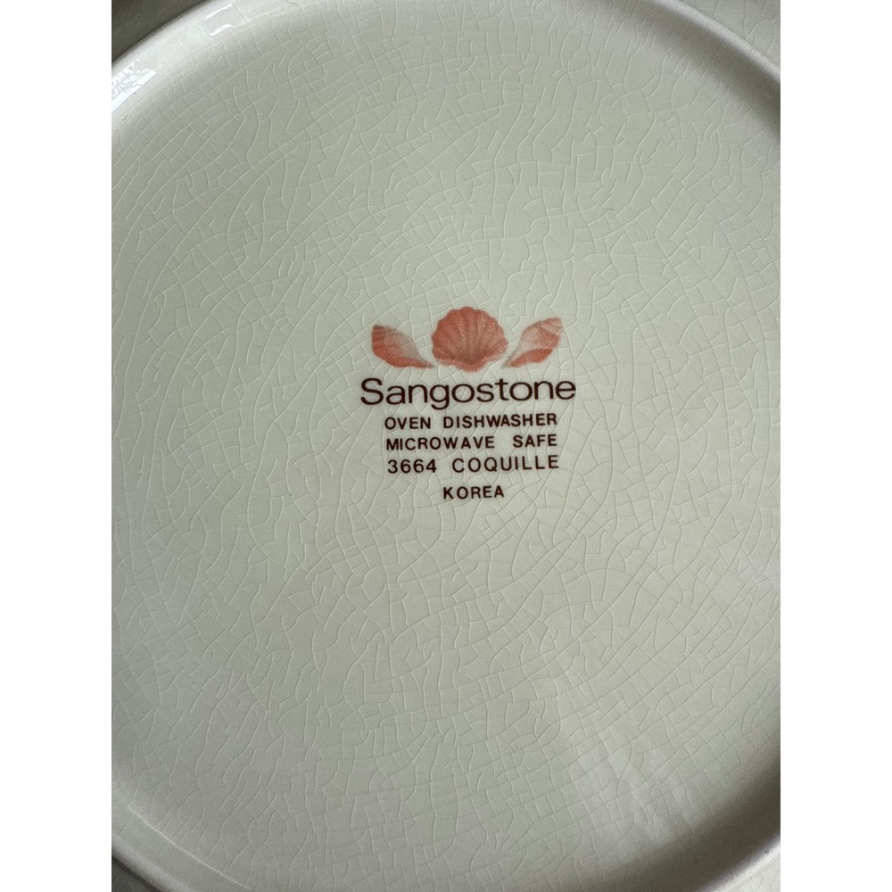 Sangostone Coquille Seashell Chop Plate Vintage Coastal Pink Stoneware 12" - Picture 4 of 4